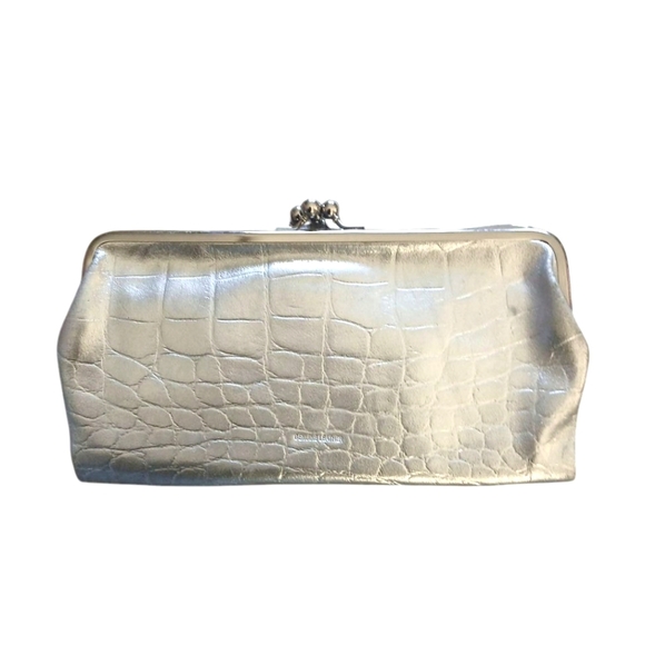 Silver Crocodile-Embossed Clutch Leather Wallet - Picture 9 of 9